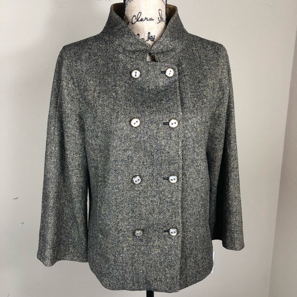 Yansi Fugel Jackets & Blazers - Yansi Fugel Wool Double Breasted Tweed Jacket L
